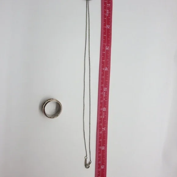 Tiffany and Co. Sterling silver Atlas ring size 6, and matching atlas necklace - Picture 2 of 12